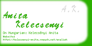 anita kelecsenyi business card
